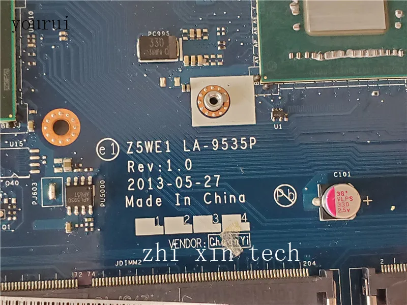 Yourui для acer aspire E1-530 E1-570 ноутбук материнская плата Z5WE1 LA-9535P NBMEP11001 с i3-3217U процессор