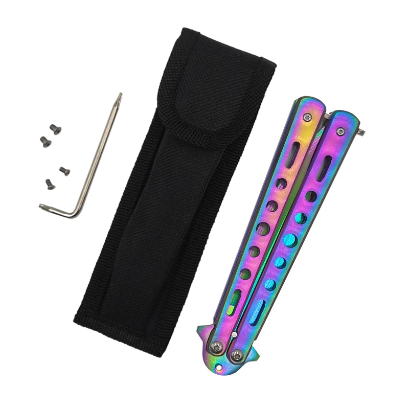 Складной тренировочный нож-бабочка для новичков CS GO портативный титановый