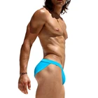 Пикантные мужские трусы для плавания с боковыми вырезами, бикини с высокой вилкой и низкой талией, одежда для плавания, нейлоновый Быстросохнущий купальный костюм, мужской спортивный купальный костюм для серфинга