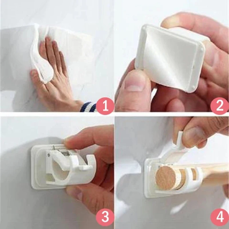 

2/4/6pcs Nail-free Adjustable Rod Bracket Holders Self-adhesive Wall Mount Curtain Pole Wall Brackets for Home Bathroom VGE