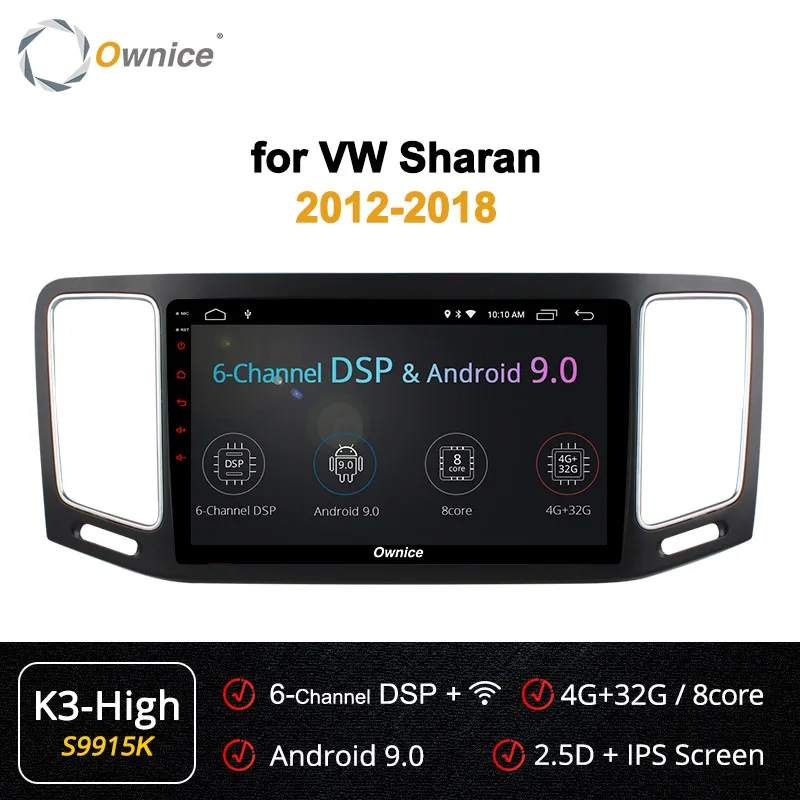 S9915 K3-High Ownice K3 K5 K6 Android 8,1 Восьмиядерный для VW Volkswagen Sharan 2012- автомобильный Радио DVD 4G/64G Suppport 4G sim-карта DAB - Цвет: S9915 K3-High
