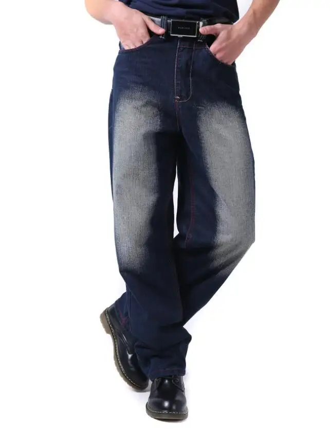 Men Jeans Fashion Loose Big Pockets Hip-Hop Skateboard Jeans Casual Men Denim Pants Design Brand Joggers Jeans