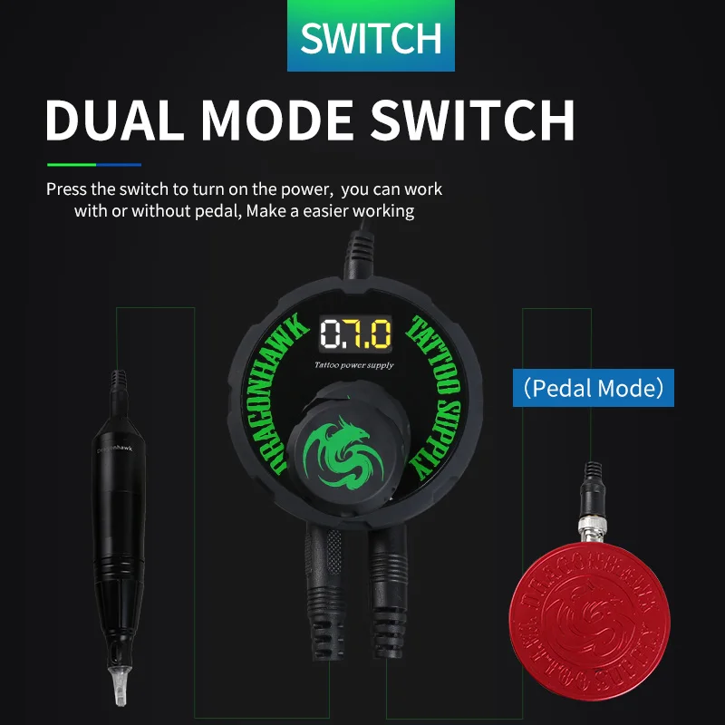 Топ Мощность татуировки Dragonhawk lcd двойной татуировки машина пистолет источник питания