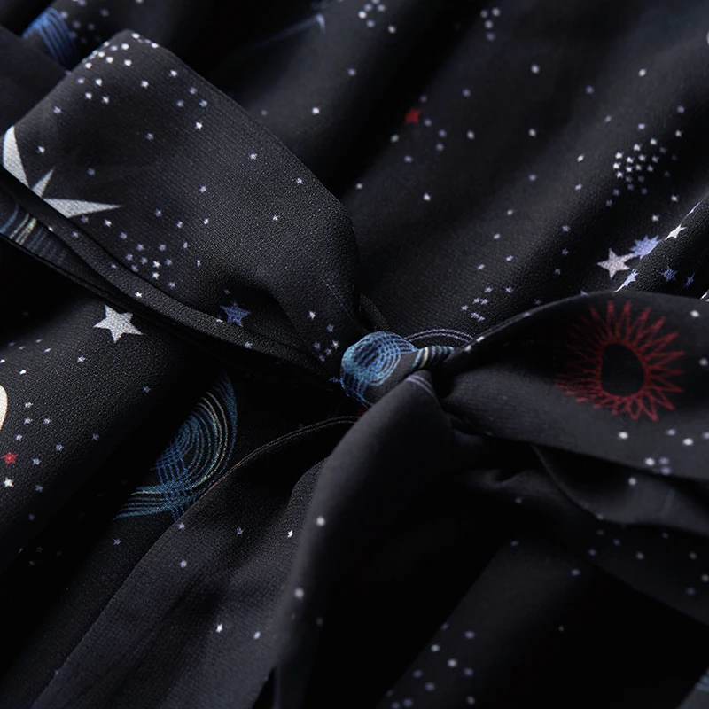 

ARTKA 2020 Spring Summer New Women Bodysuit Fashion Print Loose Chiffon Playsuits V-Neck Flare Sleeve Jumpsuit Women KA25003C