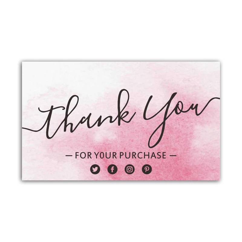 

Personalized logo MODERN Thank You For Your Business Card Custom Thank You Order Card Purchase Package Inserts Social Media Card