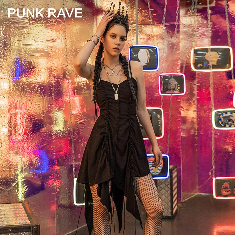 Женское платье с лямкой на шее черное облегающее в готическом стиле|Женские