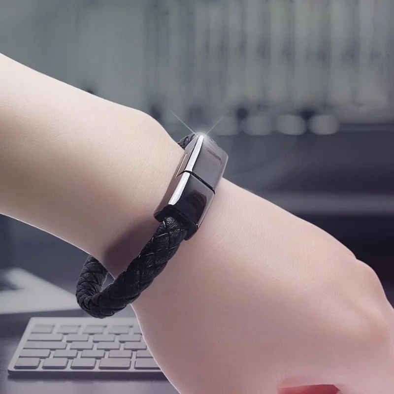 Кожаный спортивный заряжатель USB браслета кабель мобильного телефона кабель для передачи данных Быстрая зарядка быстрая iPhone X 7 8 Plus samsung S8 провод портативный