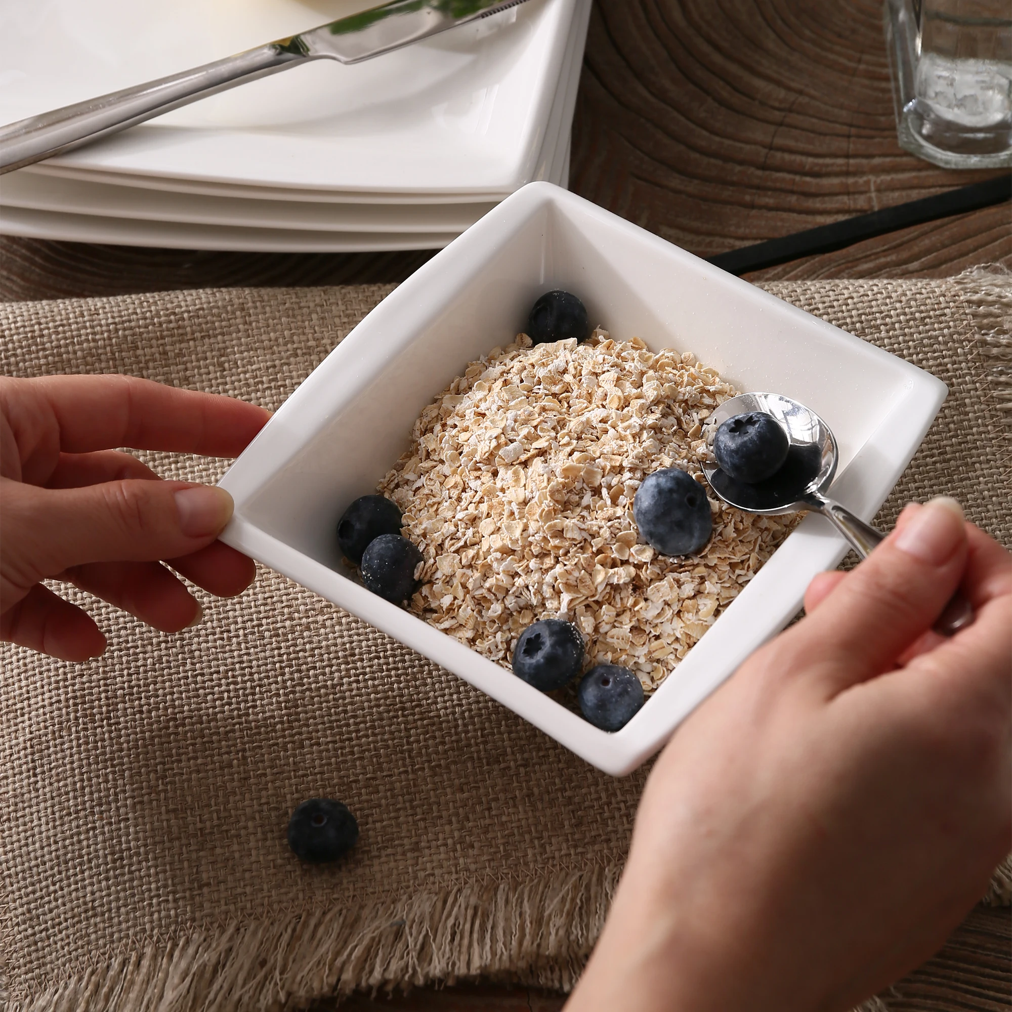 6 шт. фарфоровые керамические миски для салата и супа MALACASA Blance 5 75 дюйма слоновая