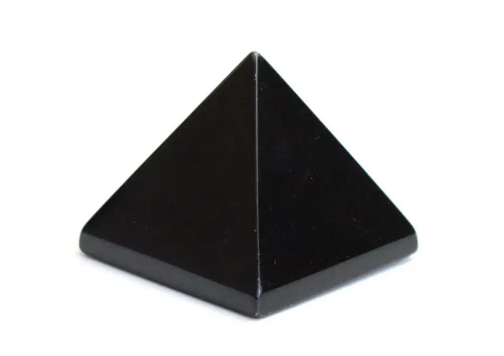 

Natural Tumbled Black Obsidian Carved Crystal Reiki Healing Pyramid Statue
