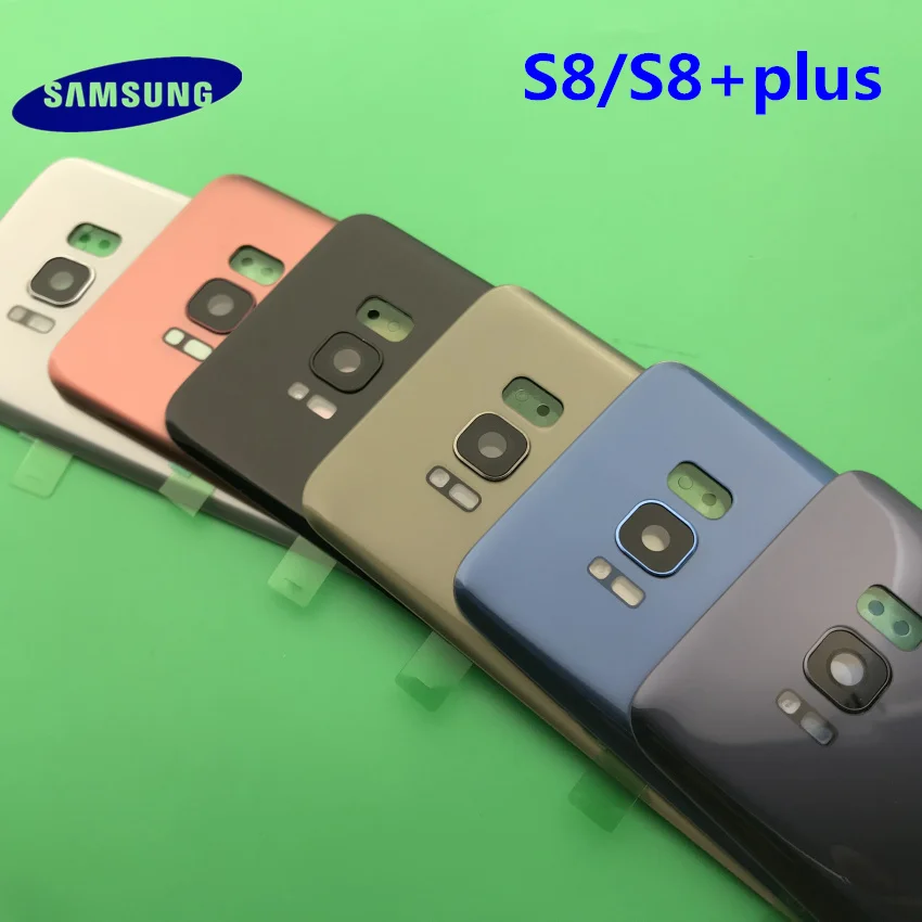 Задняя крышка батареи чехол samsung Galaxy S8 G950 G950F S8+ plus G955 G955F задняя дверь корпус стеклянная панель Запасная часть