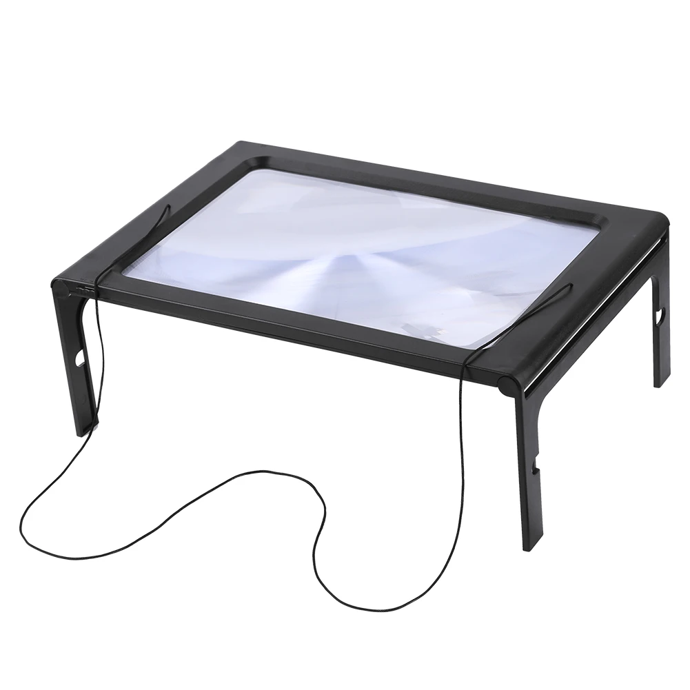 

Rectangular Table Magnifier LED Light USB Magnifying Glass USB Plug-in Magnifier with LED Light Parents