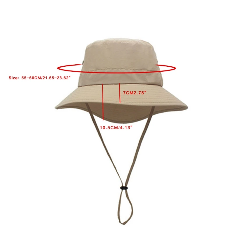 

L5YA Sunhat Fishtail Breathable Fisherman Hats Outdoor Sun Hat Men with Buckles