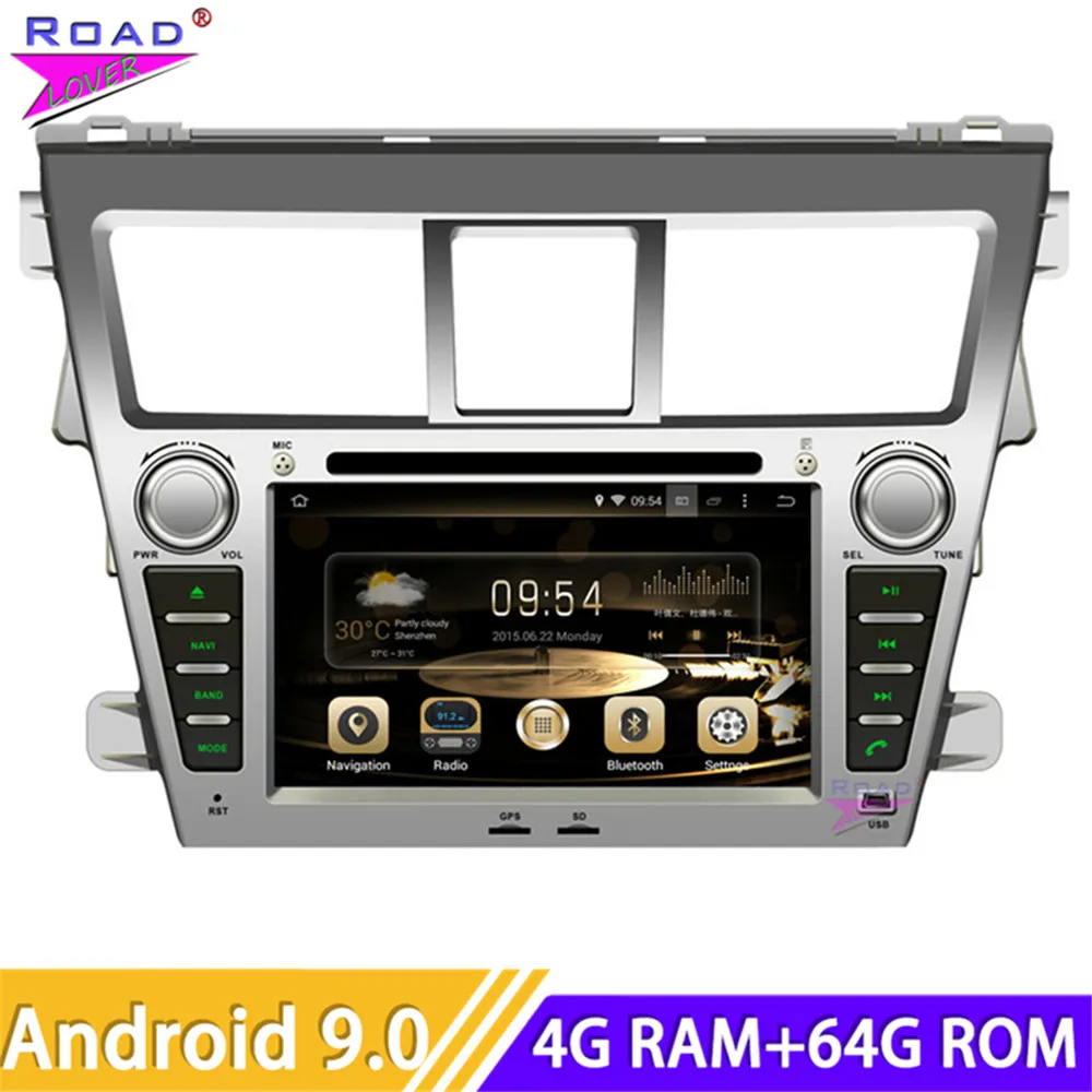 

Roadlover Android 9,0 Автомобильный мультимедийный DVD-плеер авторадио для Toyota Vios 2007-Стерео GPS-навигация Magnitol 2 Din Octa Core