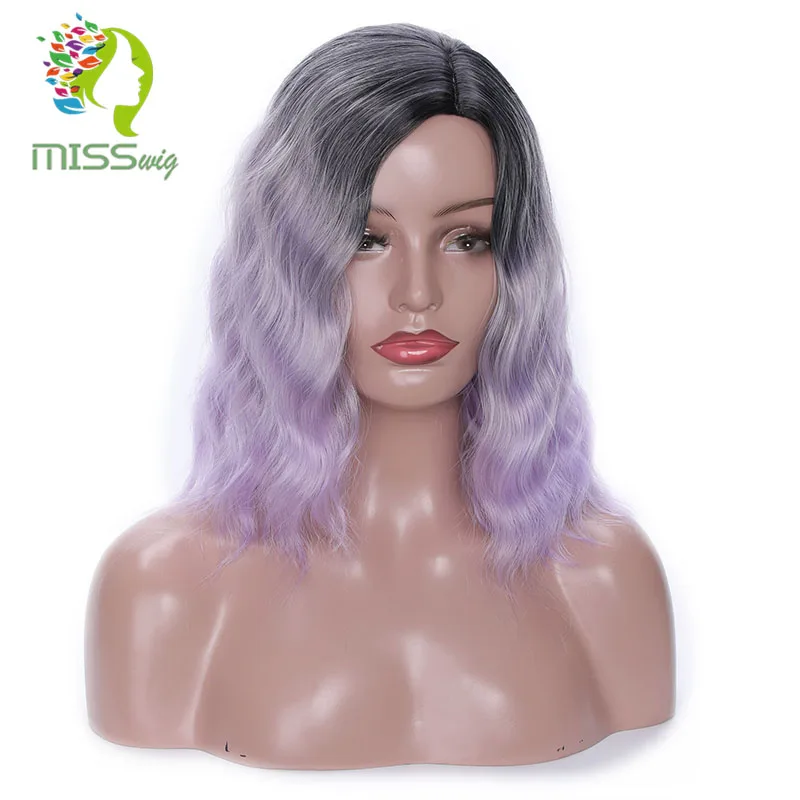 Miss wig короткие парики фиолетовые курчавые кучерявые для черных женщин