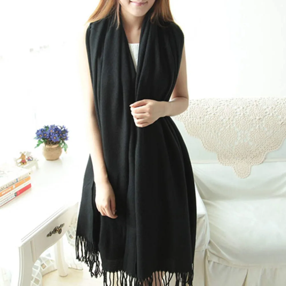 Зимние шарфы больших размеров простое Модное теплое одеяло унисекс однотонный