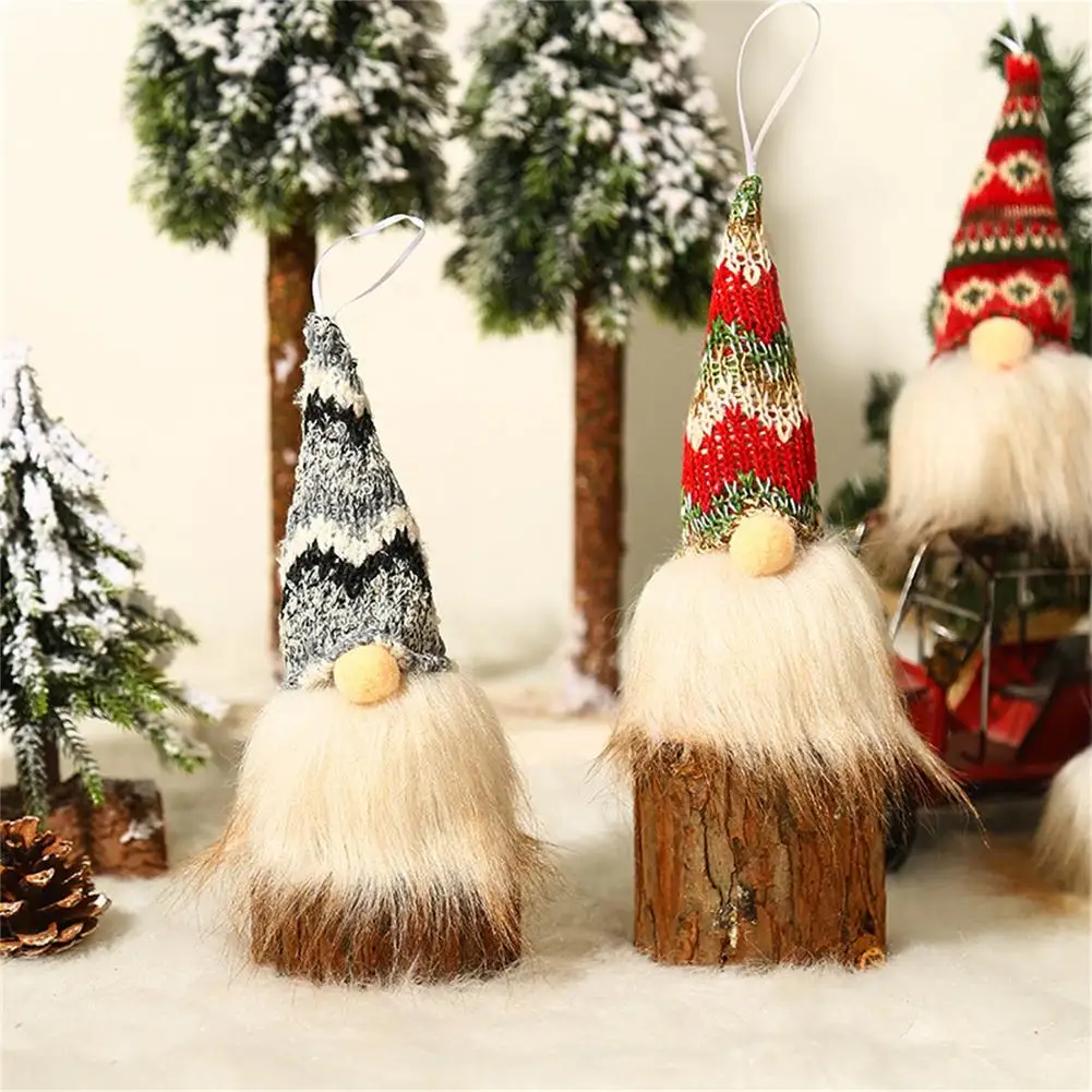 

2021 Christmas Ornaments With Lights Glowing Faceless Old Man Rudolph Doll Dwarf Goblin Doll Xmas Celebration Decoration