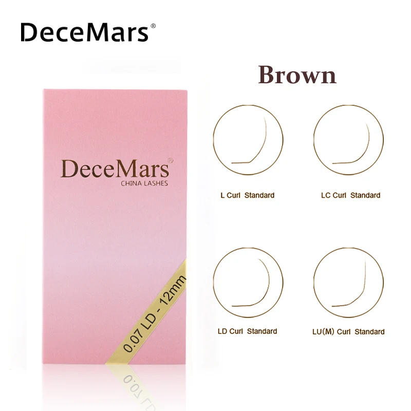 Ресницы DeceMars L LC LD LU M коричневого цвета накладные норковые образные для