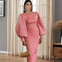 polka dot bodycon velvet dress for women long lantern sleeve slim package hip party celebrate fashion female elastic evening new