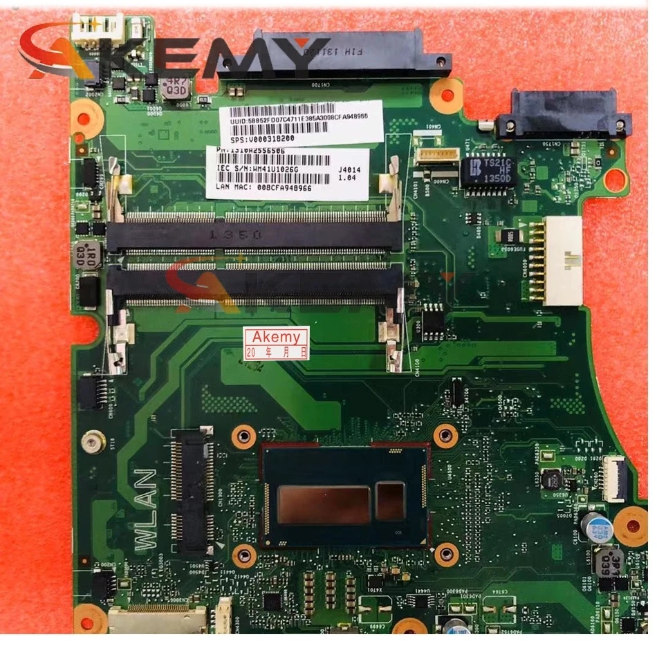

SPS V000318210 for toshiba satellite L55 L55-A laptop motherboard CR10ST-6050A2556501-MB-A02 SR16Q I3-4010