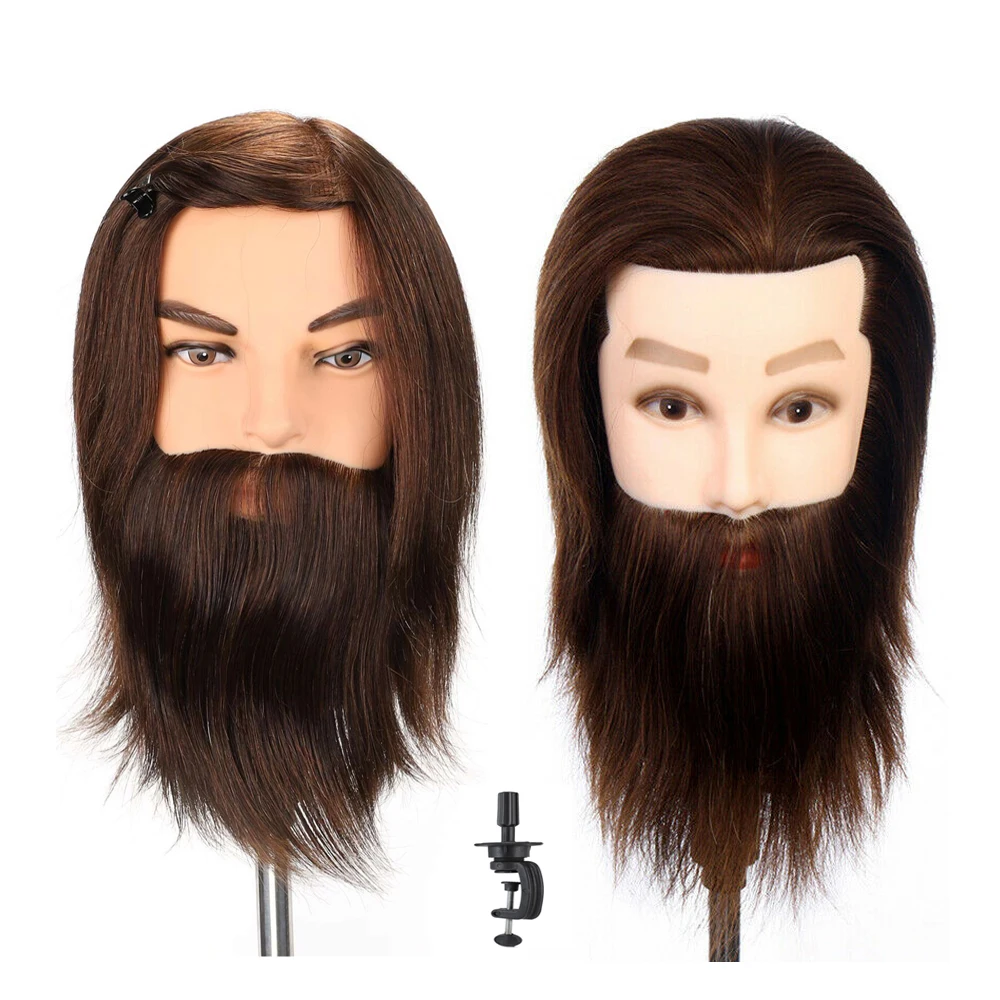 14 ''Коричневый Толстый 100% настоящие человеческие волосы манекен мужчины