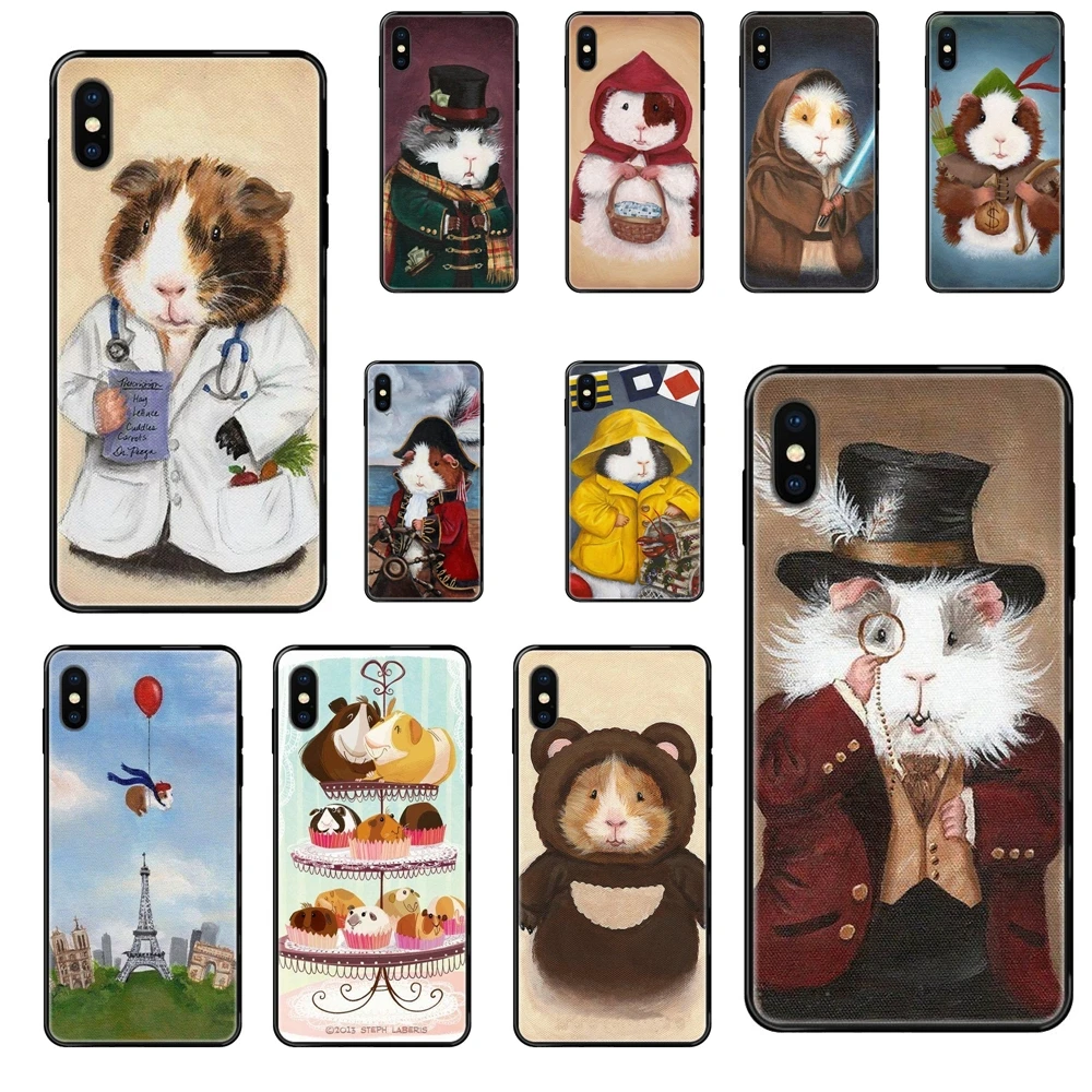 Очень забавные художественные картины морские свинки яркий черный мягкий ТПУ