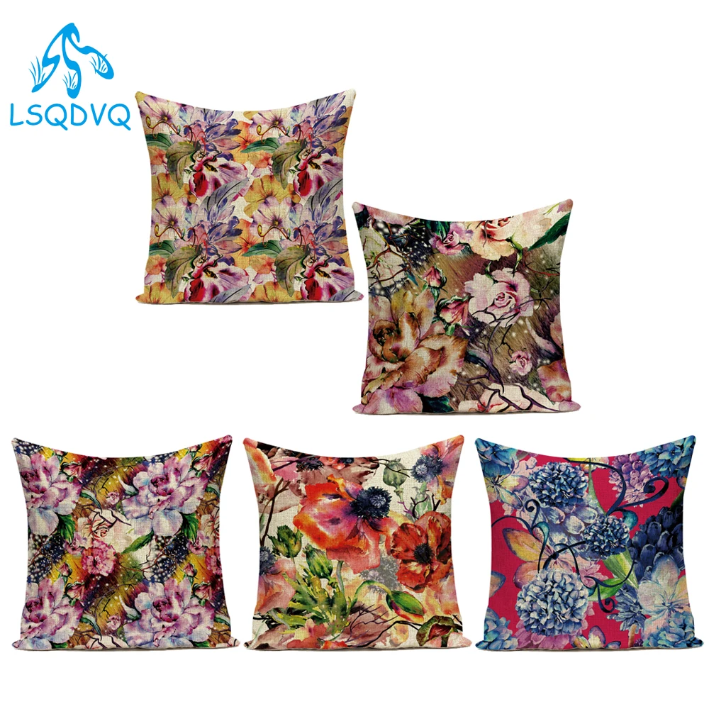 

Декоративный чехол для подушек, разноцветные диванные подушки с цветами, наволочки для дивана, дома, гостиной
