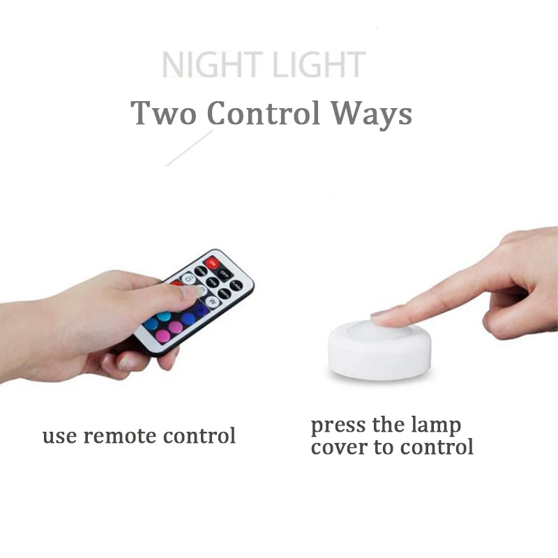 Беспроводной светодиодный ночник RGB 12 цветов приглушаемый сенсорный светильник