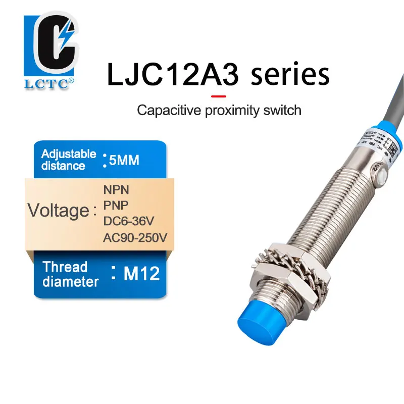 Емкостный датчик приближения LJC12A3 BX AX BY AY Switch PNP NPN DC 6V-36V AC 90-250V 4mm 2mm M12 |