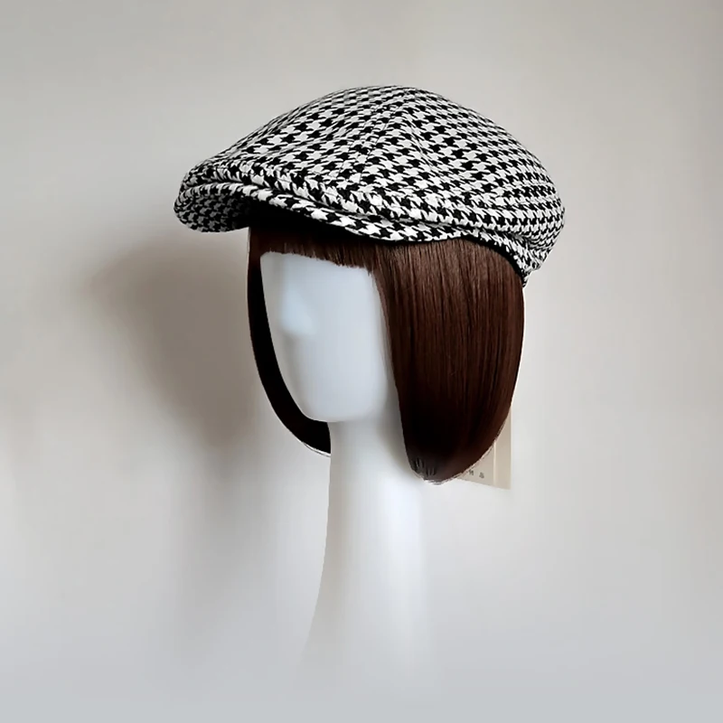 

Ronyu New Women Beret Cap Autumn Winter Cotton Hat Vintage Plaid Men Women Berets Retro Ivy Newsboy Flat Cap Artist Hat Blm272