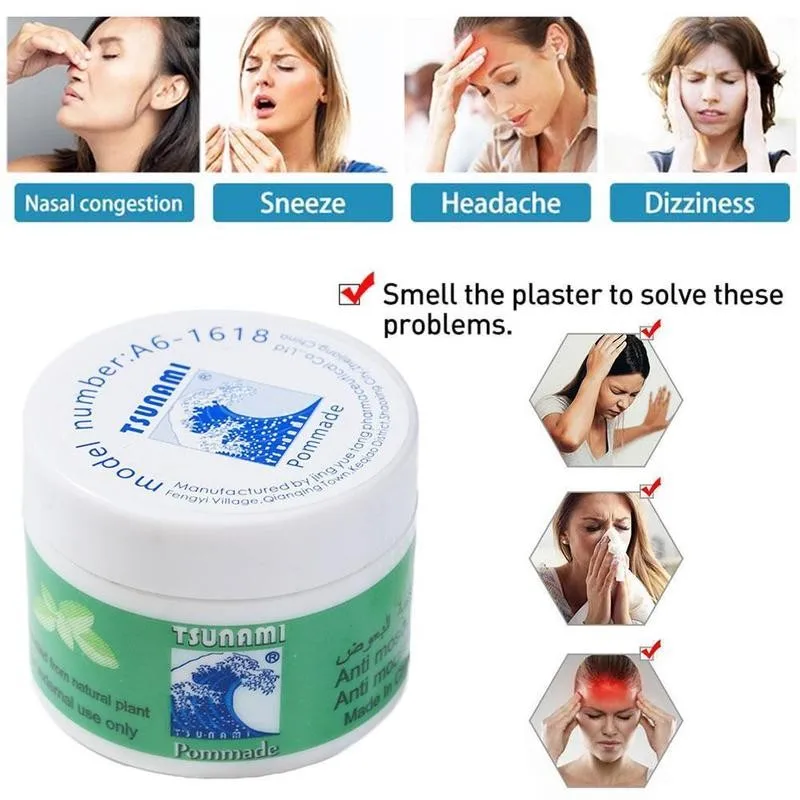 

10g Thailand Green Herbal Ointment Cool Oil Cold Headache Dizziness Sunburn Muscle Rub Aches Pain Relief Cream Skin Care