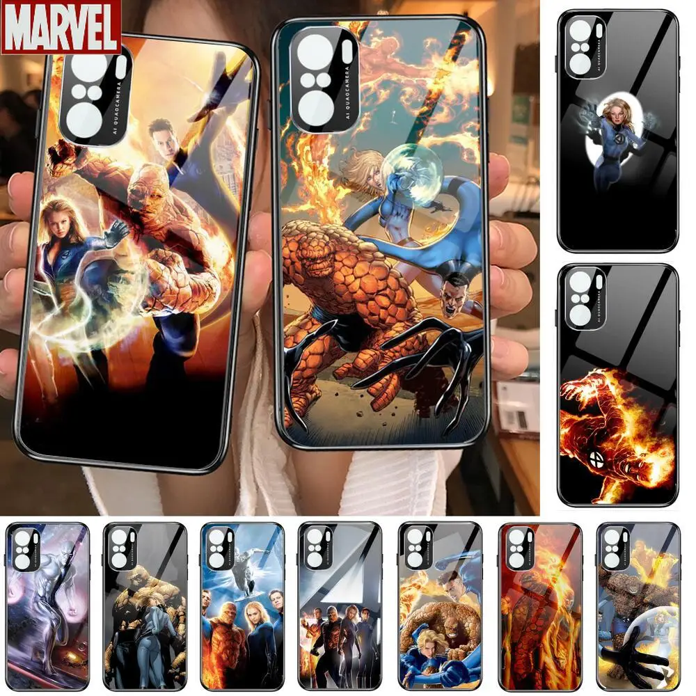 

Marvel Superhero Fantastic Four Phone Case For POCO F1 F2 F3 Pro X3 M3 9C 10T Lite NFC Anime Black Cover Silicone Back Prett mi