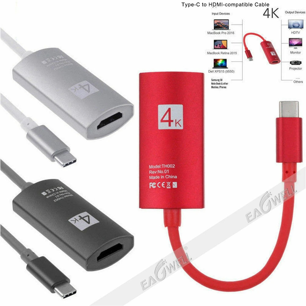 USB 3 1 USB-C Тип C до 4K совместимому с HDMI кабель HDTV адаптер для MacBook Sumsung S8 S9 плюс Huawei P20 Pro