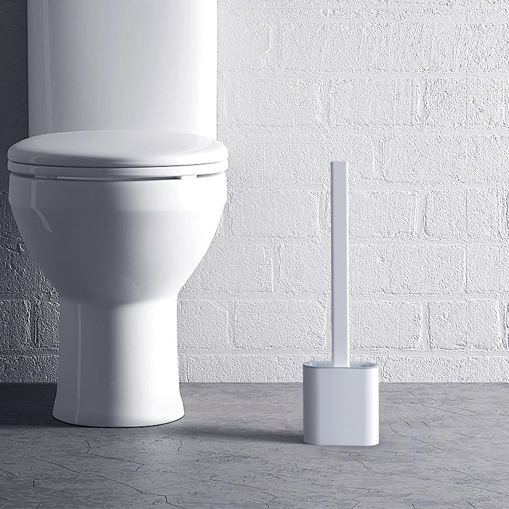 

Silicone Toilet Brush Wall Mounted Flat Head Flexible Soft Bristle Brush