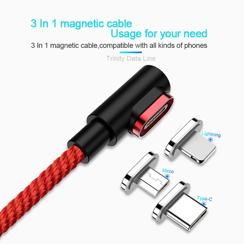 Магнитный кабель PUJIMAX 90 градусов usb c для быстрой зарядки передачи данных Type
