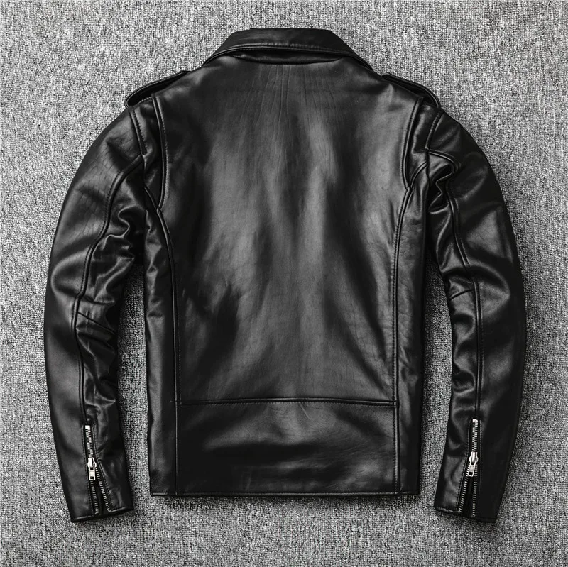 

2021 Men's Sheepskin Jackets Genuine Leather Motocycle Jackets Plus Size 5XL Real Leather Coat for Male