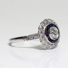 Горячая Распродажа, кольцо с кристаллами круглой формы в форме цветка, украшенное сверкающими кристаллами, с фианитами класса ААА Стразы для женщин, свадебные украшения