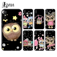 lovely animal owl for xiaomi redmi 10x pro 5g 9c 9 go k30s ultra k20 8a 8 7a 7 s2 6a 6 5 5a 4x pro black phone case