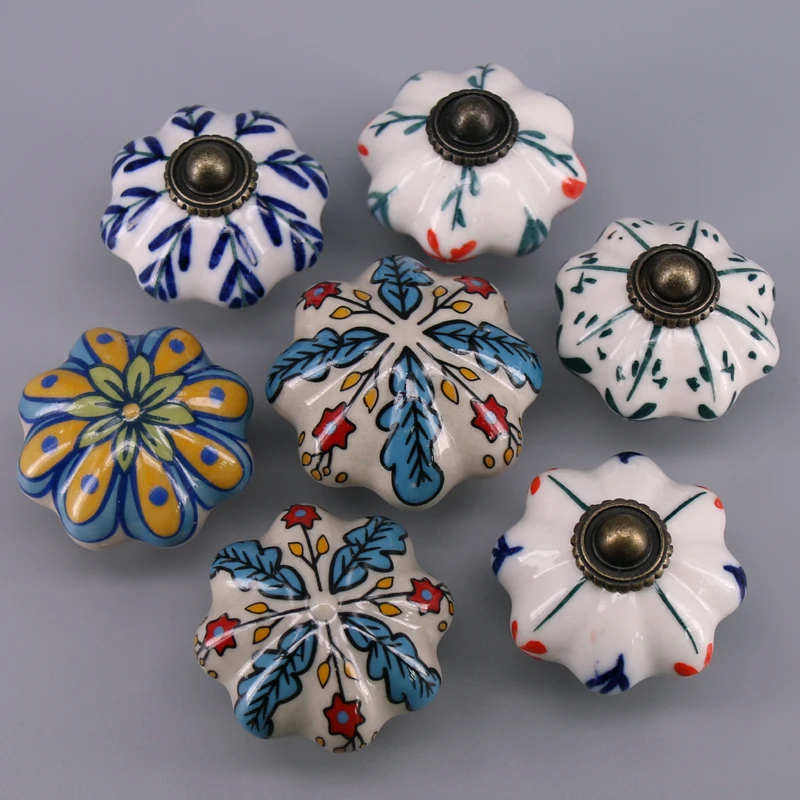 1x ручка ящика для детской комнаты красочная тыква стиль комод вытяжка