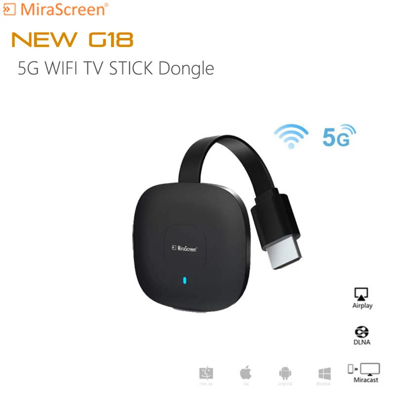 MiraScreen G18 2 4G & 5 8G WiFi 4K ТВ приставка anycast Miracast ios Android приемник DLNA Airplay 5G