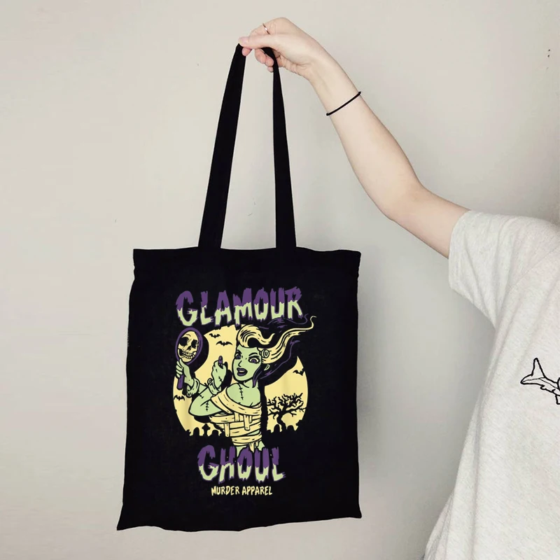 

Glamour Ghoul Vintage Shirts for Women Harajuku Halloween Monster T Shirt Skull Women Clothing Graphic Tees Gothic Fashion L