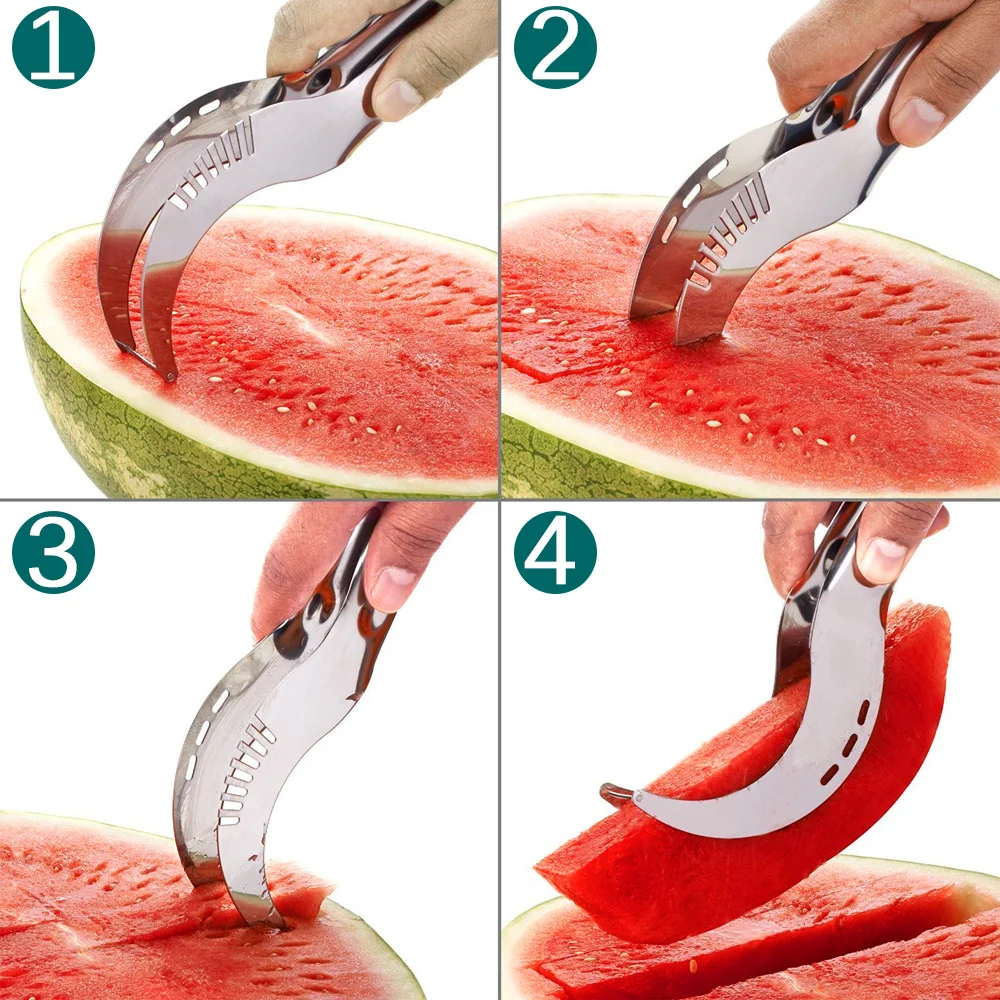 

Stainless Steel Watermelon Slicer Cutter Server Knife Corer Fruit Vegetable Tools