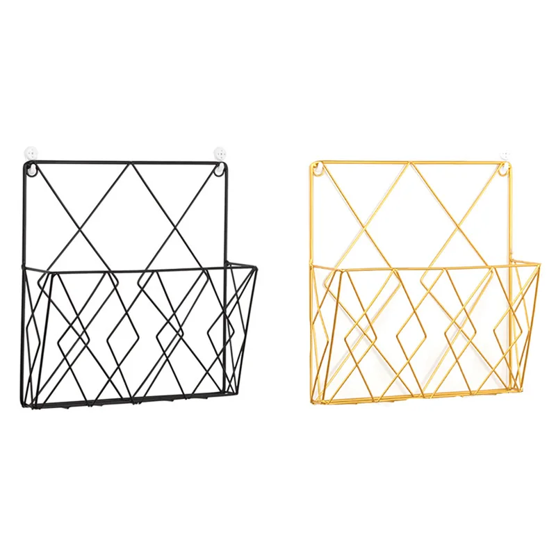 

Modern Minimalist Wrought Iron Wall Book and Newspaper Shelf Home Bedroom Study Wall Shelf