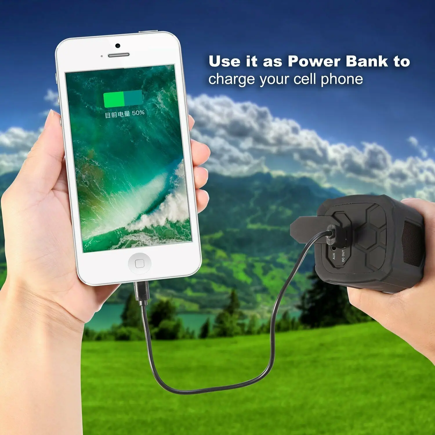 Портативная беспроводная Bluetooth колонка водонепроницаемый внешний аккумулятор с