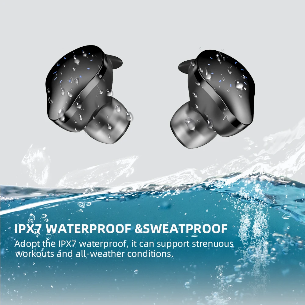 Arikasen, сенсорные TWS, настоящие беспроводные наушники, Bluetooth наушники, мини TWS, водонепроницаемые наушники с 4000 мА/ч зарядным устройством для всех телефонов