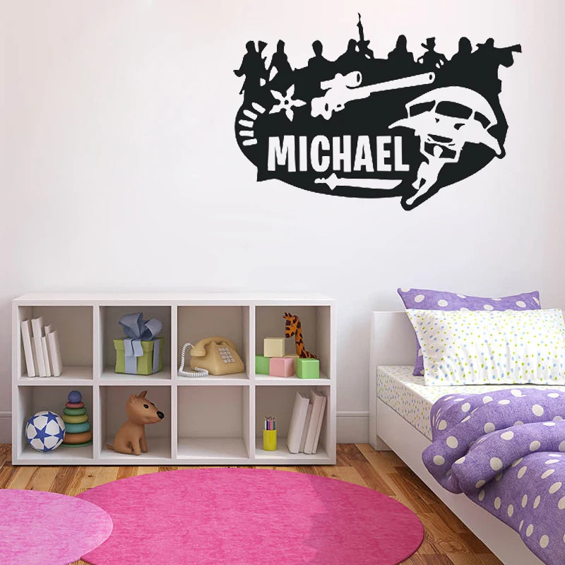 Наклейка на стену с именем заказ PS4 виниловая декоративная наклейка для