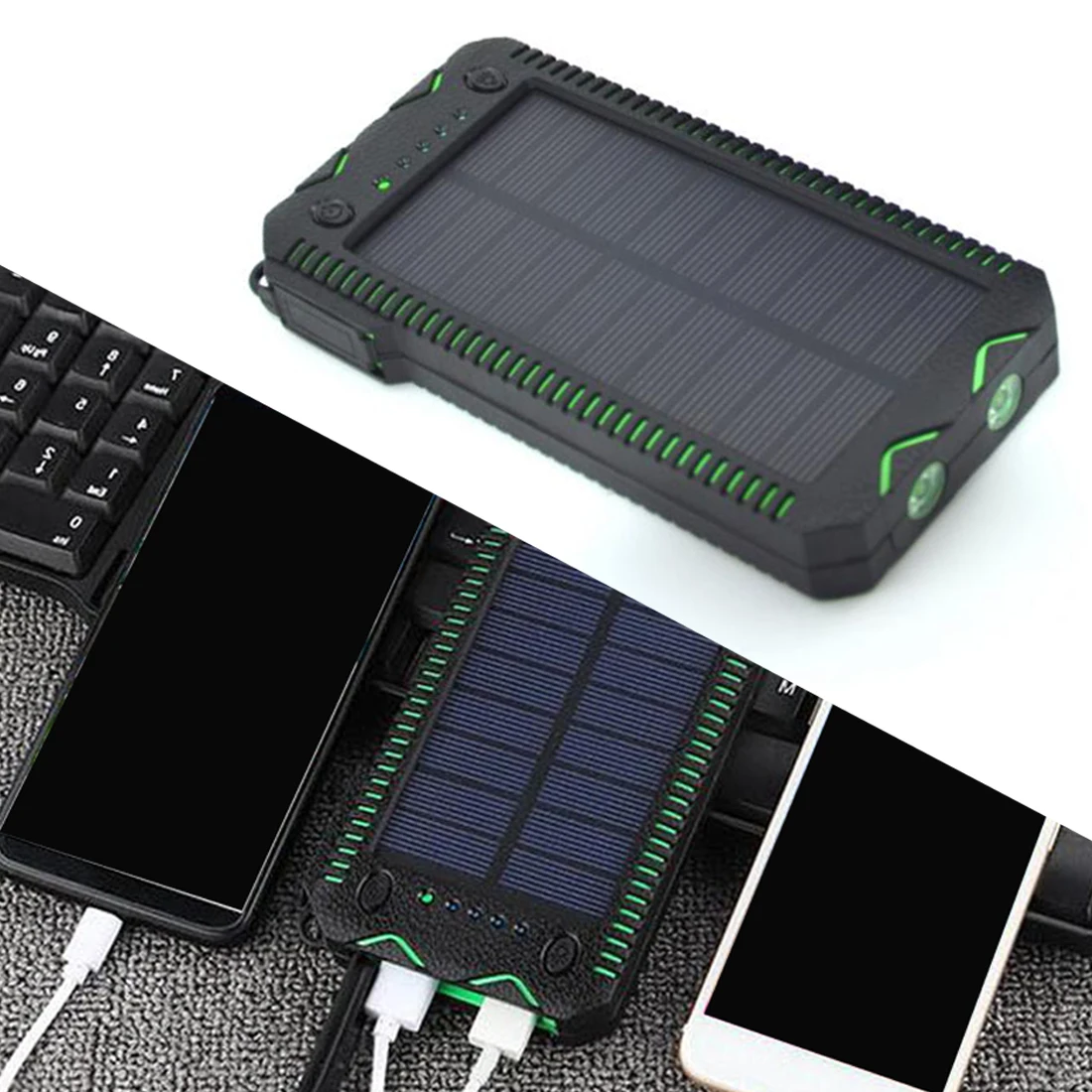 20000mah Power bank Portable super waterproof with cigarette lighter large-capacity flame-proof multi-function solar power | Мобильные