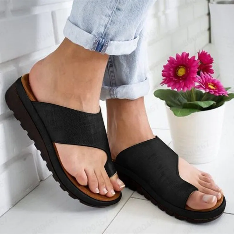 Summer Women Slippers British Big Size Beach Shoes Breathable Ladies Flip Flops Female Shoes Wedges Lightweight Slides 35-43