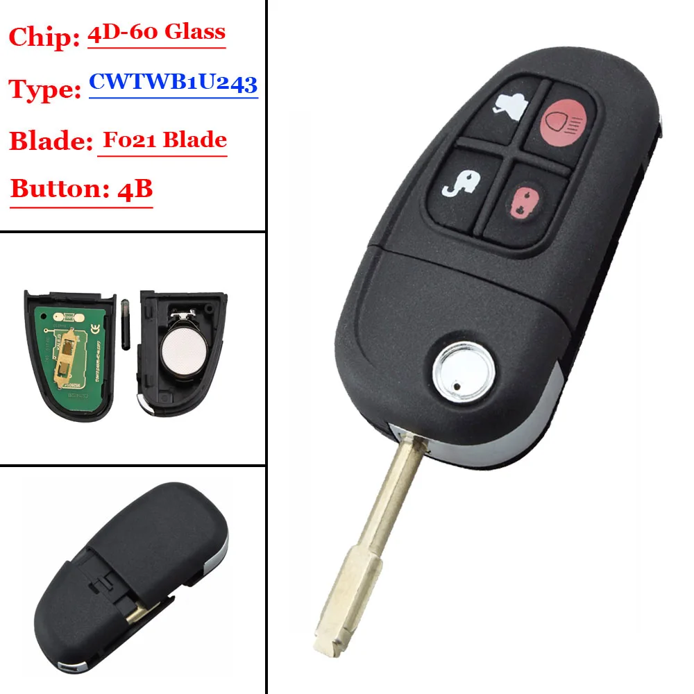 

XNRKEY дистанционный ключ для Jaguar X-Type S-Type XJ XK S X Type 433 МГц с чипом 4D60