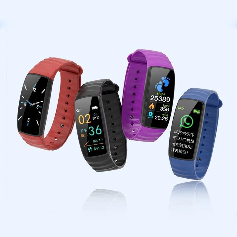 

Smart Wristband Fitness Bracelet Band Touch Screen Message Heart Rate Time Smartband Waterproof Wrist Band Pedometer