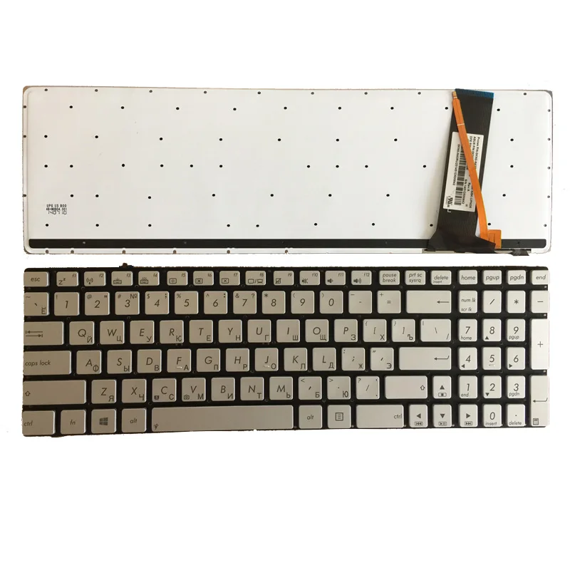 

Russian Laptop keyboard for ASUS N56 N56V U500VZ N76 R500V R505 N550 N750 Q550 RU layout silver with backlit